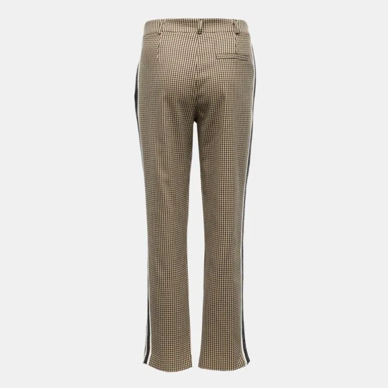 Pantalon imprimé à carreaux avec bandes noires Femme PLEASE