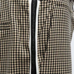 Pantalon imprimé à carreaux avec bandes noires Femme PLEASE