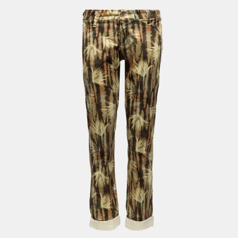 Pantalon imprimé animal taille basse avec ouelets Femme PLEASE