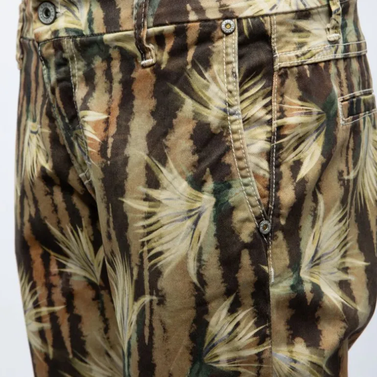 Pantalon imprimé animal taille basse avec ouelets Femme PLEASE