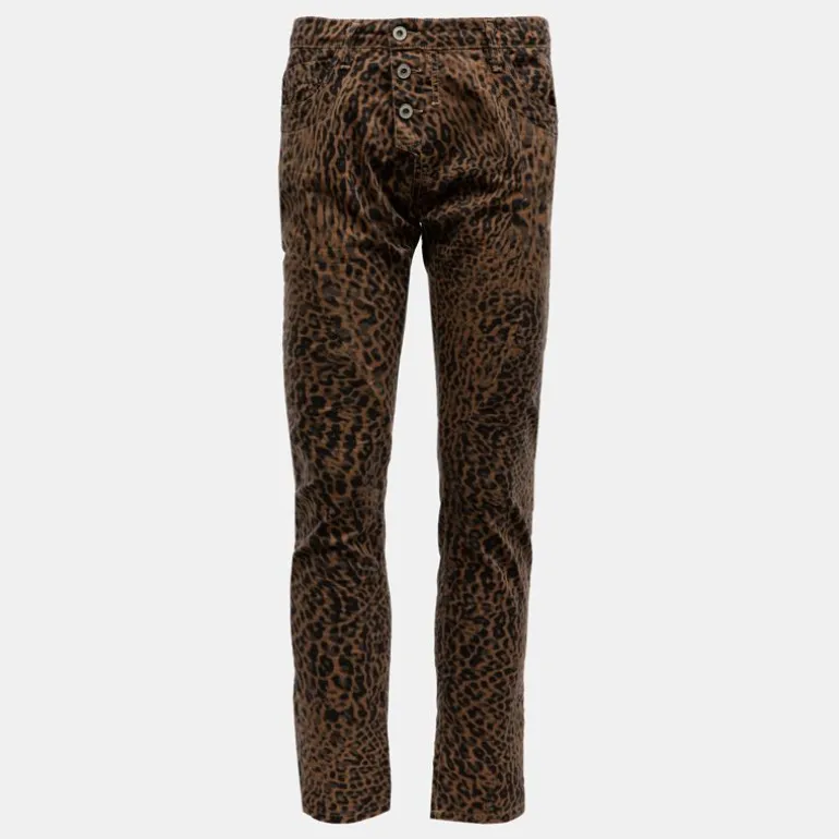 Pantalon imprimé léopard avec boutons Femme PLEASE