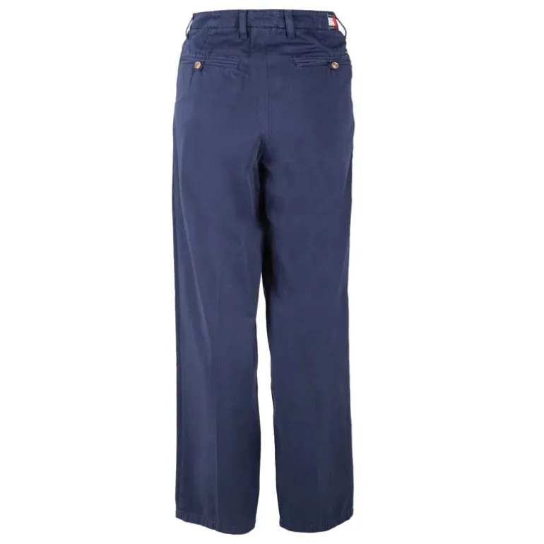 Pantalon large en coton bleu foncé Femme TOMMY HILFIGER