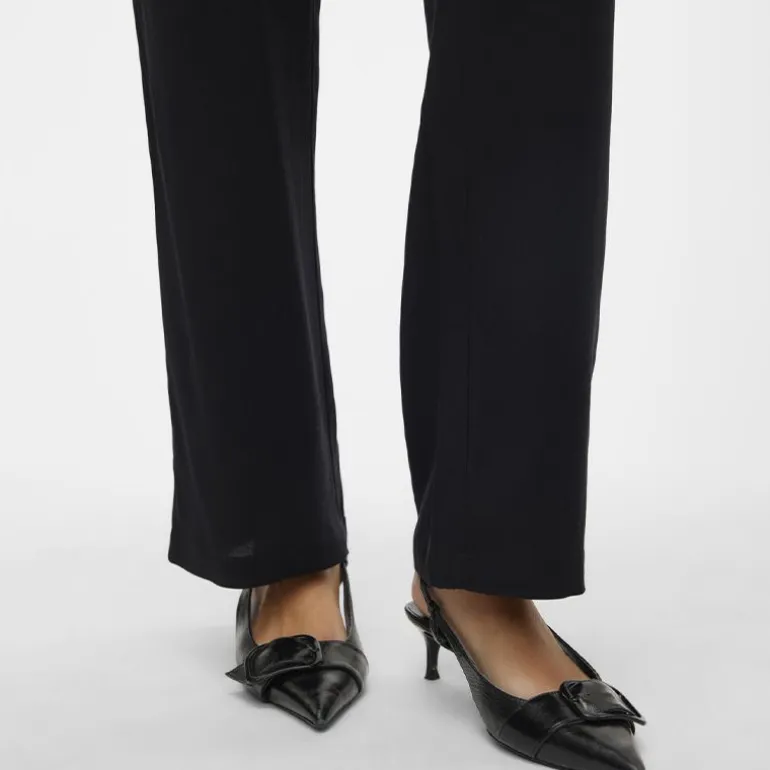 Pantalon large taille haute noir Femme VERO MODA