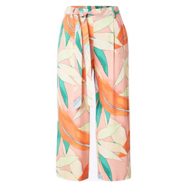 Pantalon life palazzo coral cloud imprimé feuilles Femme ONLY