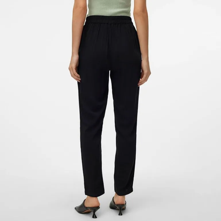 Pantalon noir droit avec cordon de serrage Femme VERO MODA