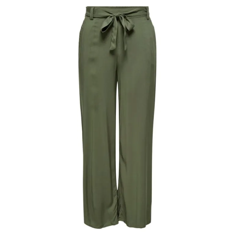 Pantalon palazzo avec ceinture noir Femme ONLY