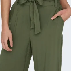 Pantalon palazzo avec ceinture noir Femme ONLY