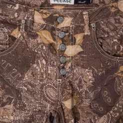 Pantalon petra marron à multiple imprimé cachemire et plantes Femme PLEASE