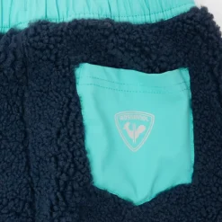 Pantalon polaire bleu marine avec cordon de serrage poches arrières bleu cyan Enfant ROSSIGNOL