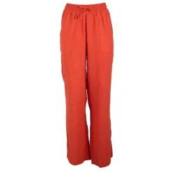 Pantalon rouge orange large Femme DEELUXE 74