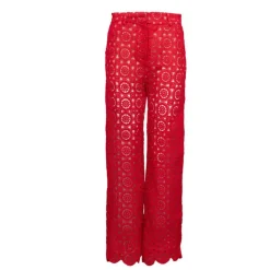 Pantalon rouge pepina brodé regular Femme LA PETITE ETOILE