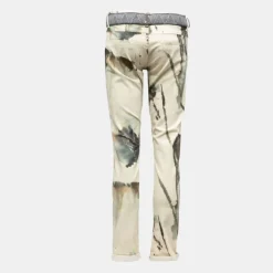 Pantalon taille basse imprimé aquarelle avec ceinture en tissu Femme PLEASE