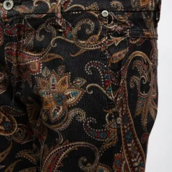 Pantalon taille basse velours imprimé motif cachemire Femme PLEASE