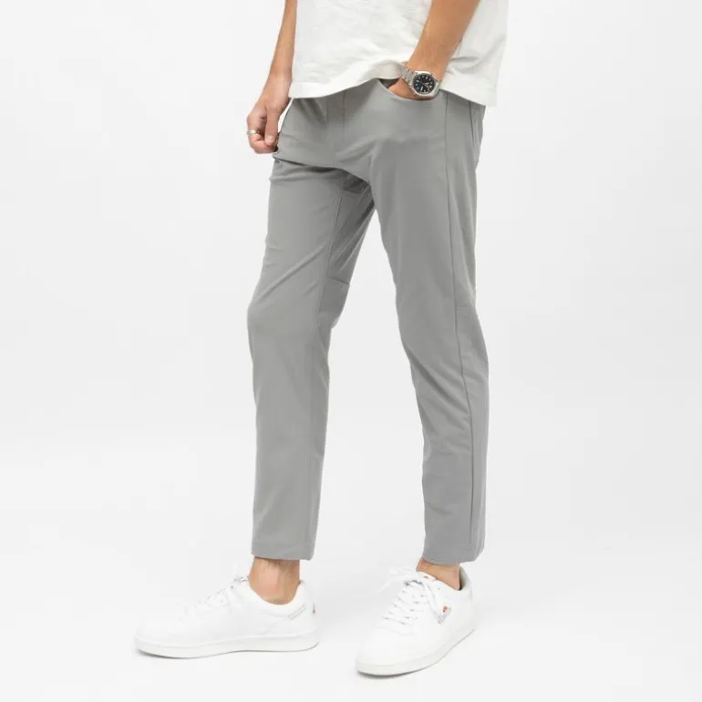 Pantalon toile coton 7/8 ème ajusté gris Homme DOCKERS