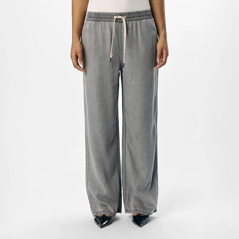 Pantalon toile large gris Femme OBJECT