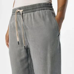 Pantalon toile large gris Femme OBJECT