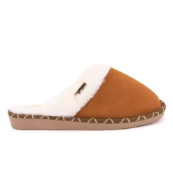 Pantoufle cisco cuir liseré doré camel Femme LES TROPEZIENNES PAR M.BELARBI