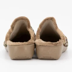 Pantoufles compensées à motif léopard Femme BONADONA