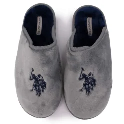 Pantoufles en fausse fourrure avec grand logo brodé Homme US POLO