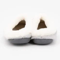 Pantoufles grises effet moutonné semelle noire Femme BONADONA