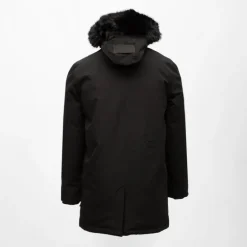 Parka lisse zippée avec capuche fourrée noire mario Homme PARAGOOSE