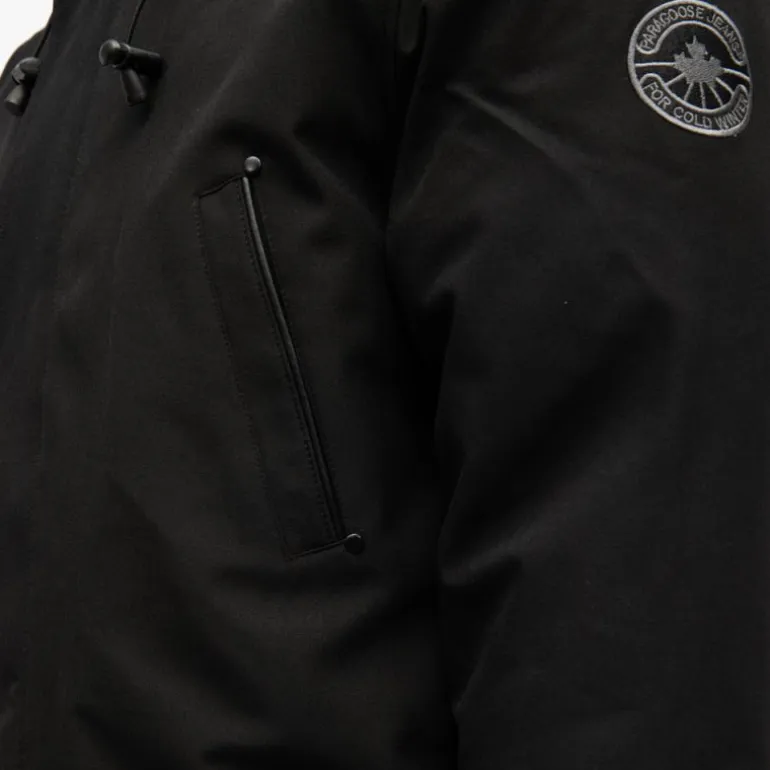 Parka lisse zippée avec capuche fourrée noire mario Homme PARAGOOSE