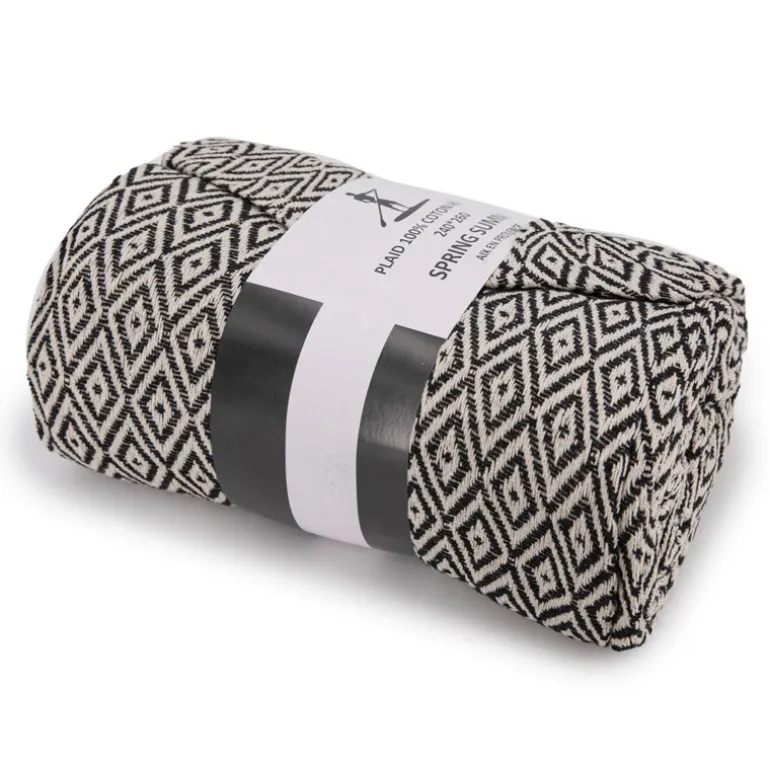 Plaid 240x260cm Mixte SPRING SUMMER Noir