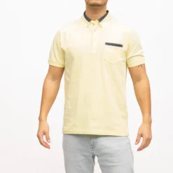 Polo avec poche zippée bande colorée sur le col Homme DEELUXE 74