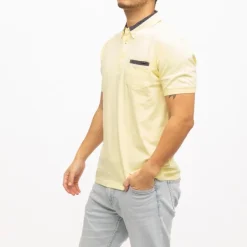 Polo avec poche zippée bande colorée sur le col Homme DEELUXE 74
