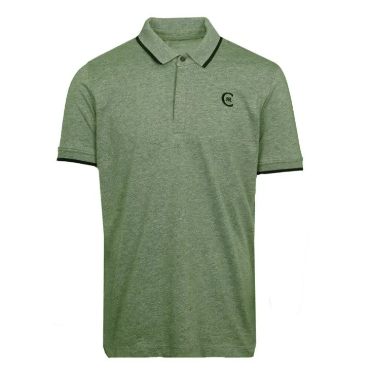Polo coton chiné liseré manches logo brodé Homme CERRUTI
