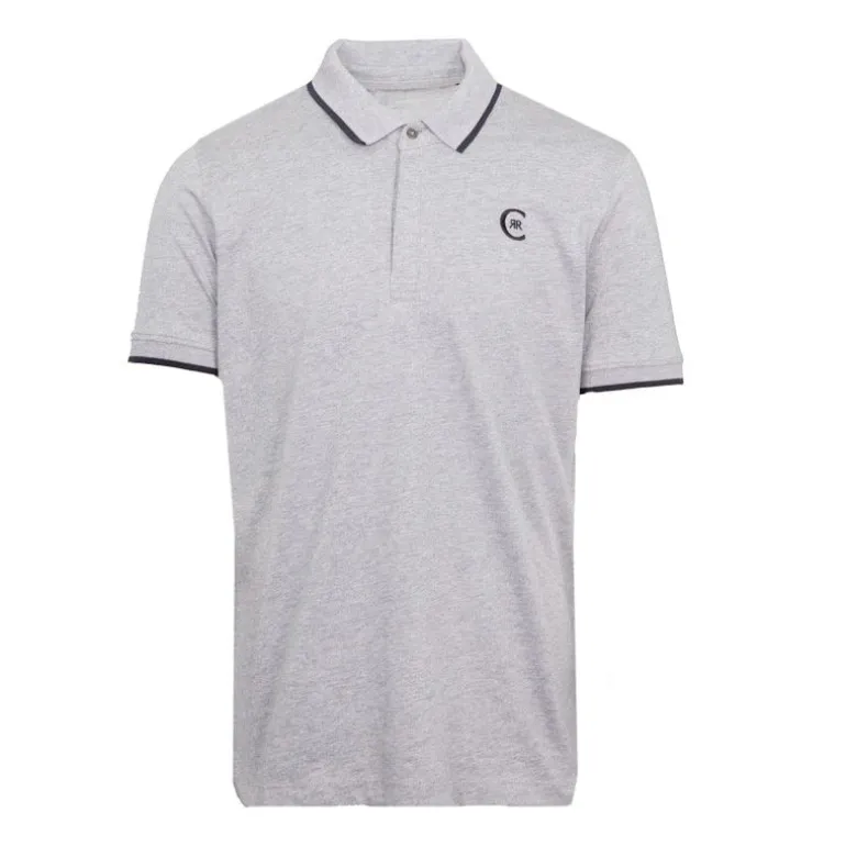 Polo coton chiné liseré manches logo brodé Homme CERRUTI