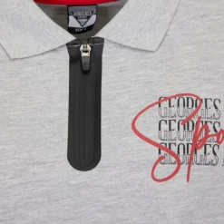 Polo coton col zippé imprimé Sport manuscrit Homme GEORGES RECH