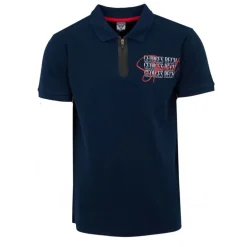 Polo coton col zippé imprimé Sport manuscrit Homme GEORGES RECH