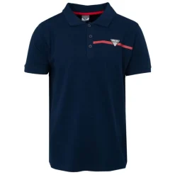 Polo coton uni tissu chiné avec bande colorée logo écusson Homme GEORGES RECH