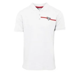 Polo coton uni tissu chiné avec bande colorée logo écusson Homme GEORGES RECH