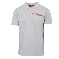 Polo coton uni tissu chiné avec bande colorée logo écusson Homme GEORGES RECH