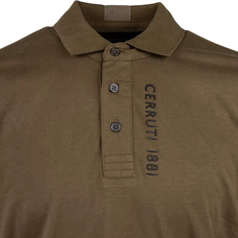 Polo en coton velino logo brodé vertical Homme CERRUTI