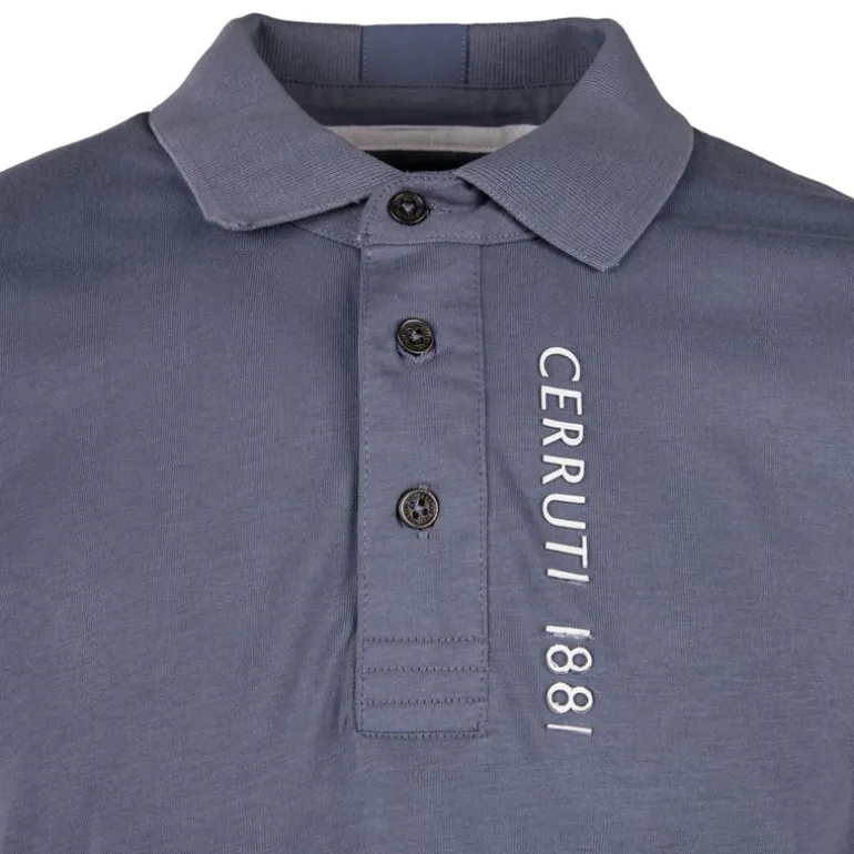Polo en coton velino logo brodé vertical Homme CERRUTI