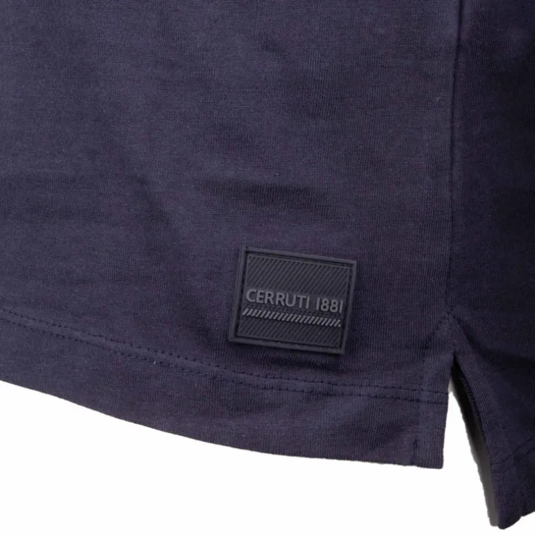 Polo manches courtes coton doux bande logo épaule ballabile Homme CERRUTI