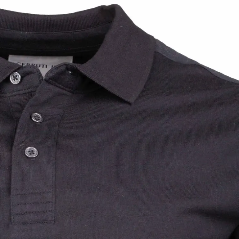Polo manches courtes coton doux bande logo épaule ballabile Homme CERRUTI