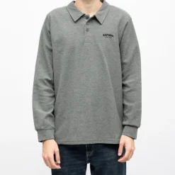 Polo manches longues broderie cote germinal Homme KAPORAL