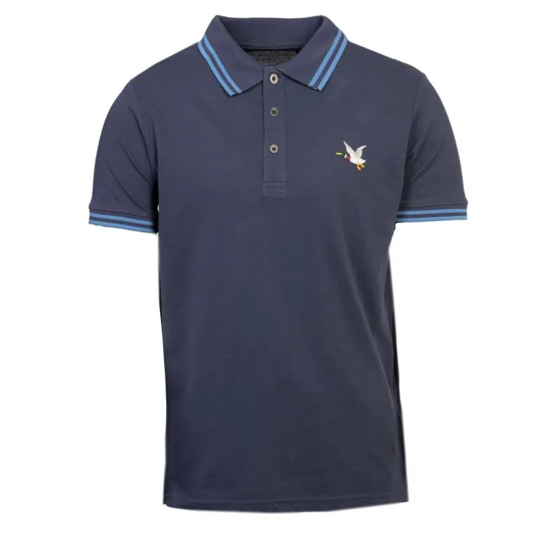 Polo sherman logo coloré brodé avec boutons argentés Homme CHEVIGNON