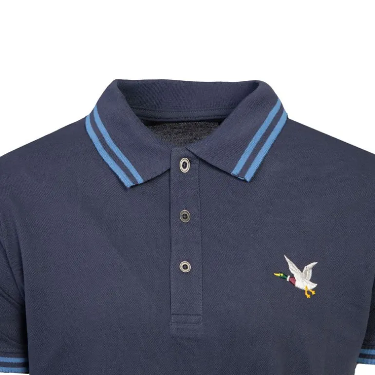Polo sherman logo coloré brodé avec boutons argentés Homme CHEVIGNON