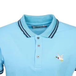 Polo sherman logo coloré brodé avec boutons argentés Homme CHEVIGNON