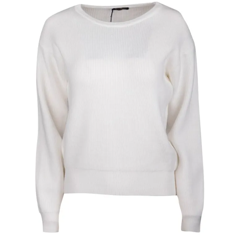 Pull grosse maille col rond cachemire laine Femme REAL CASHMERE