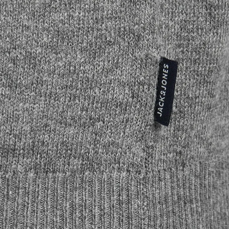 Pull col haut zippé tissu crocheté souple coton Homme JACK & JONES