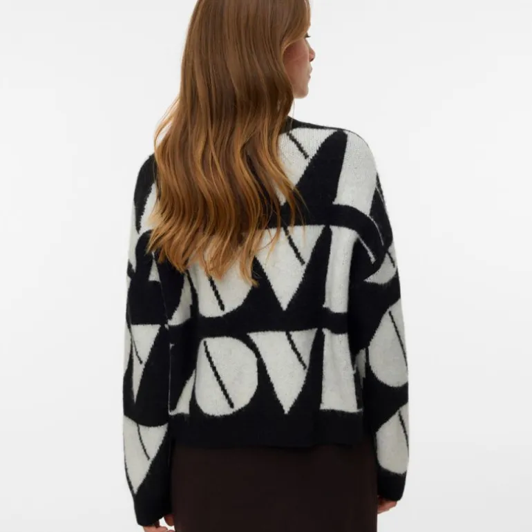 Pull col rond imprimé Love Femme VERO MODA