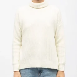 Pull col roulé écru marthy asymétrique Femme LA PETITE ETOILE