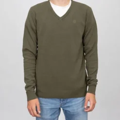 Pull col v maille fine manches longues Homme BILL TORNADE