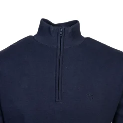 Pull col zippé coton ajusté Homme BILL TORNADE